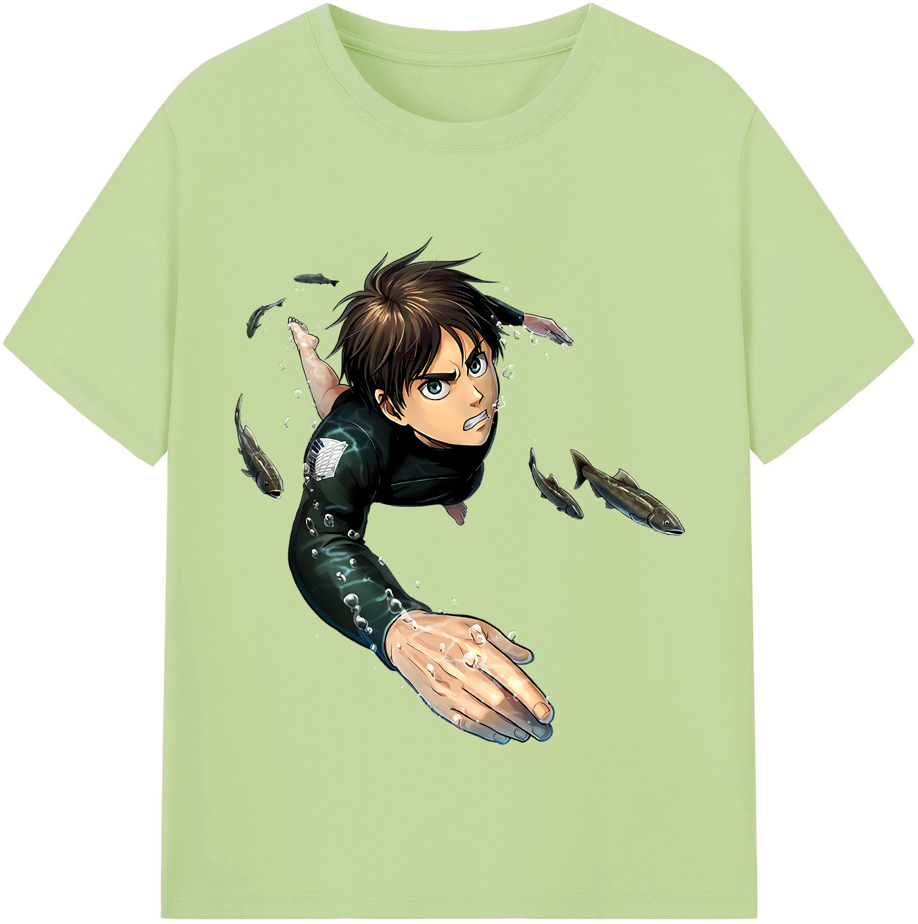 （画像用） 進撃の巨人 エレン･イェーガー Attack on Titan Eren Jäger 綿100％半袖Tシャツ（フロントプリント）